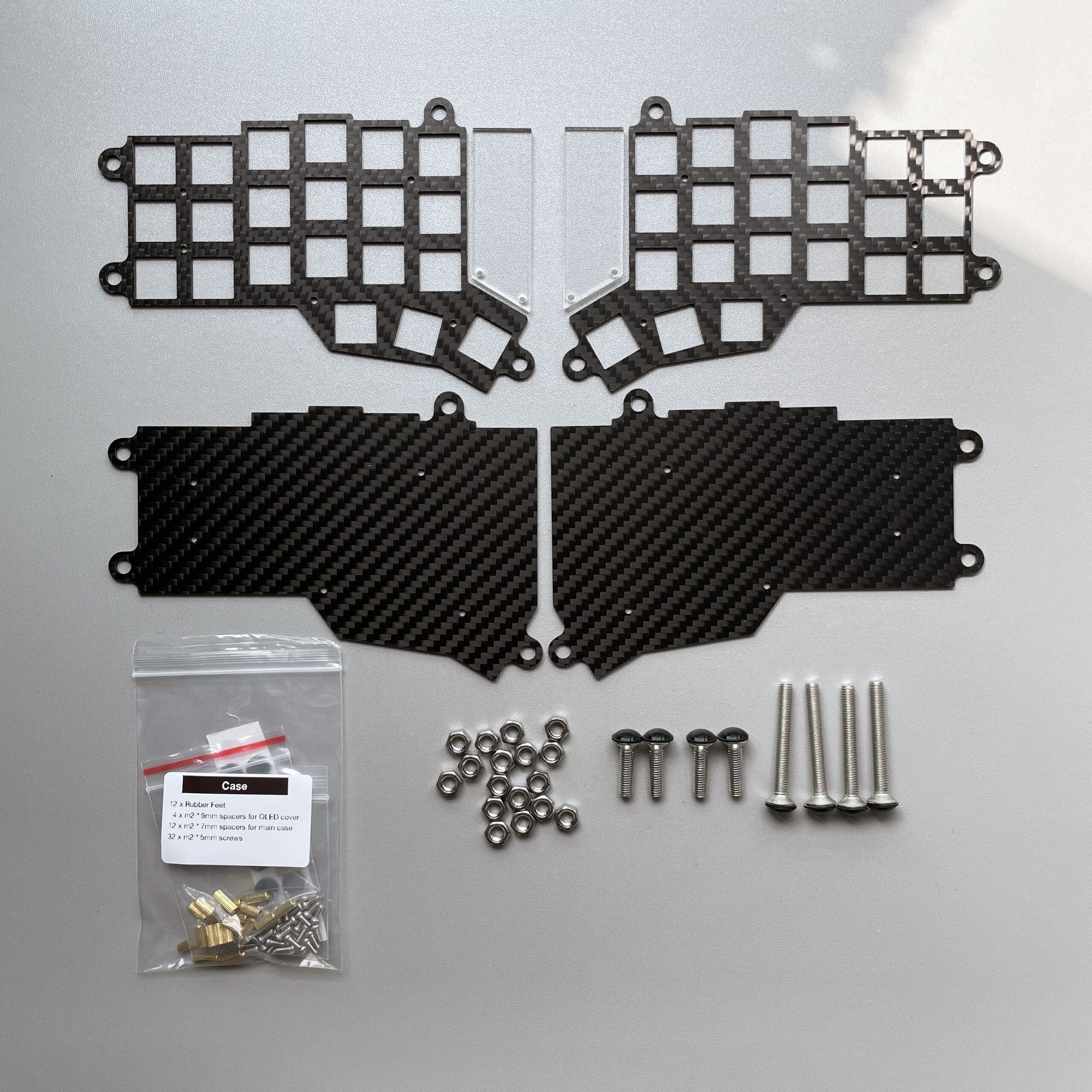 Corne CRKBD split keyboard carbon fiber tented case