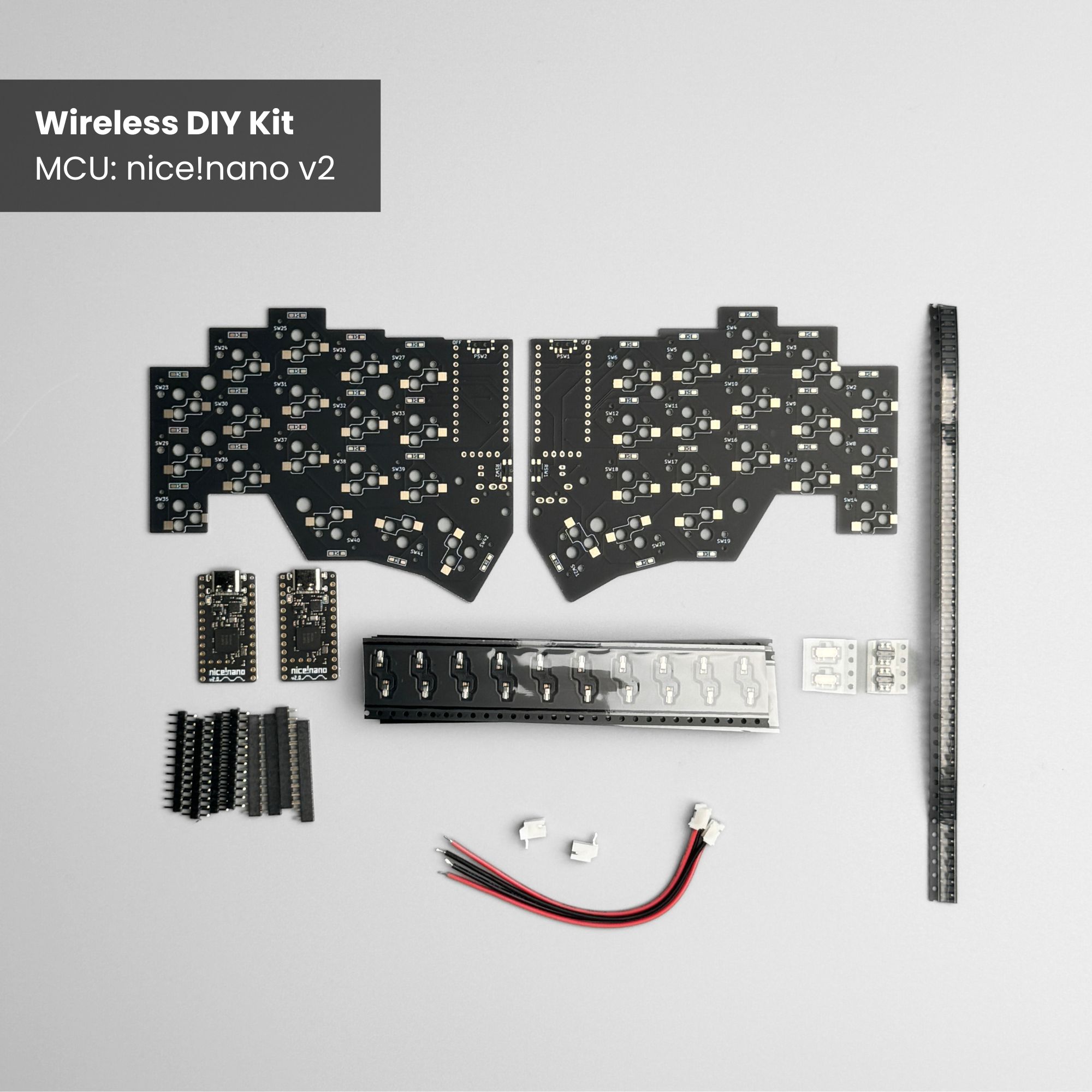 Chocofi nice!nano v2 Wireless Bluetooth Split Keyboard DIY Kit