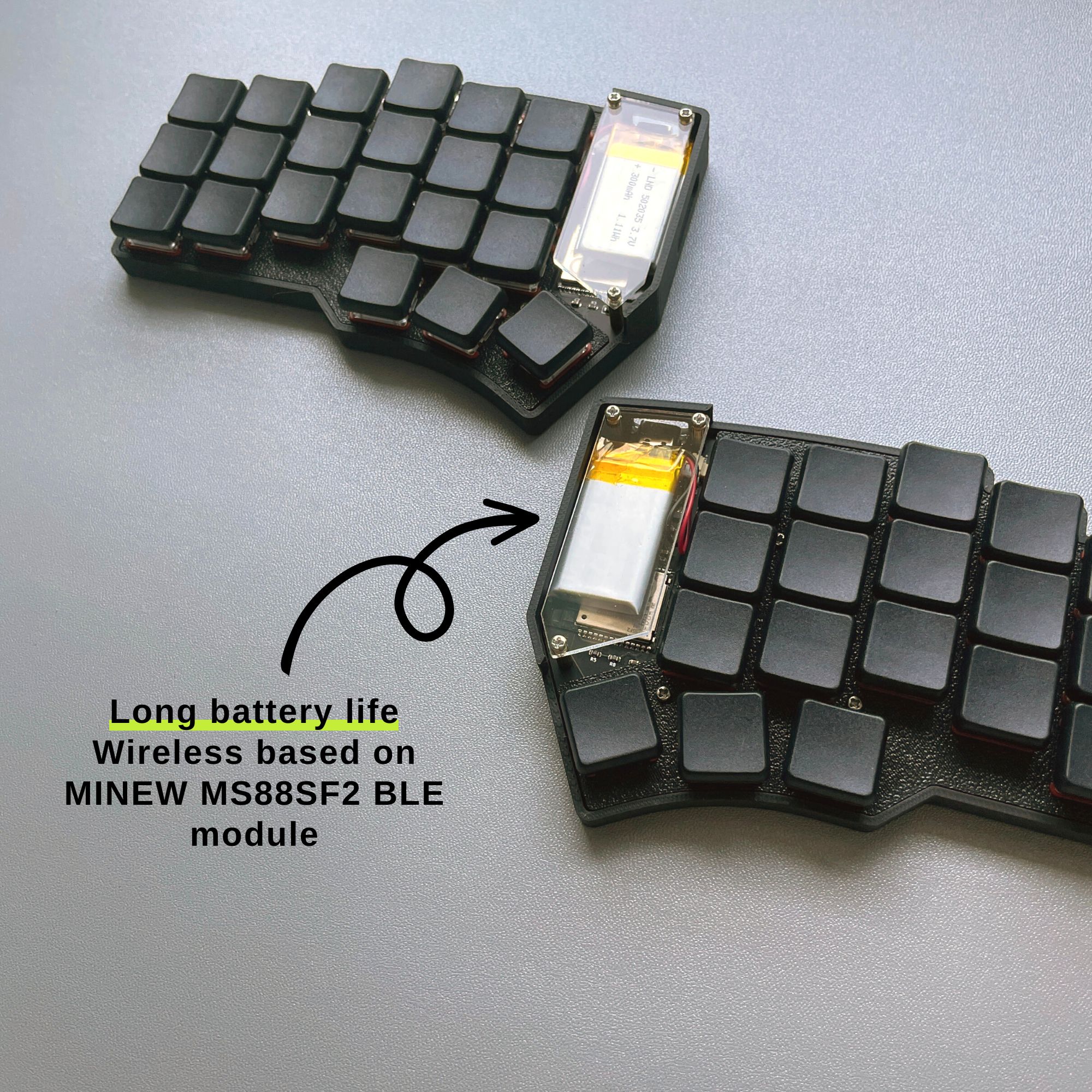 Dao Choc BLE long battery life wireless split keyboard