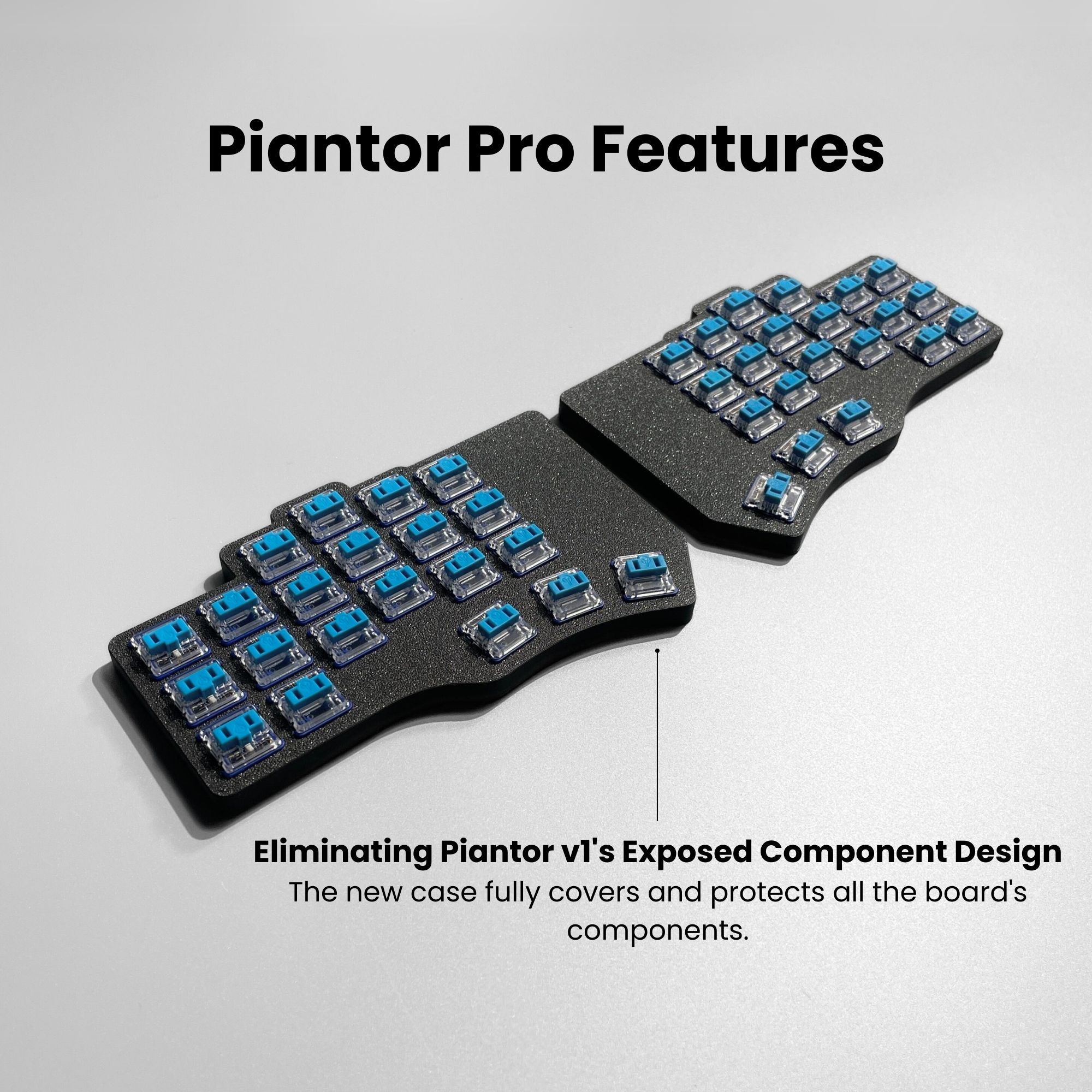 Pre-solder Piantor Pro Keyboard with USB-C connectors split keyboard