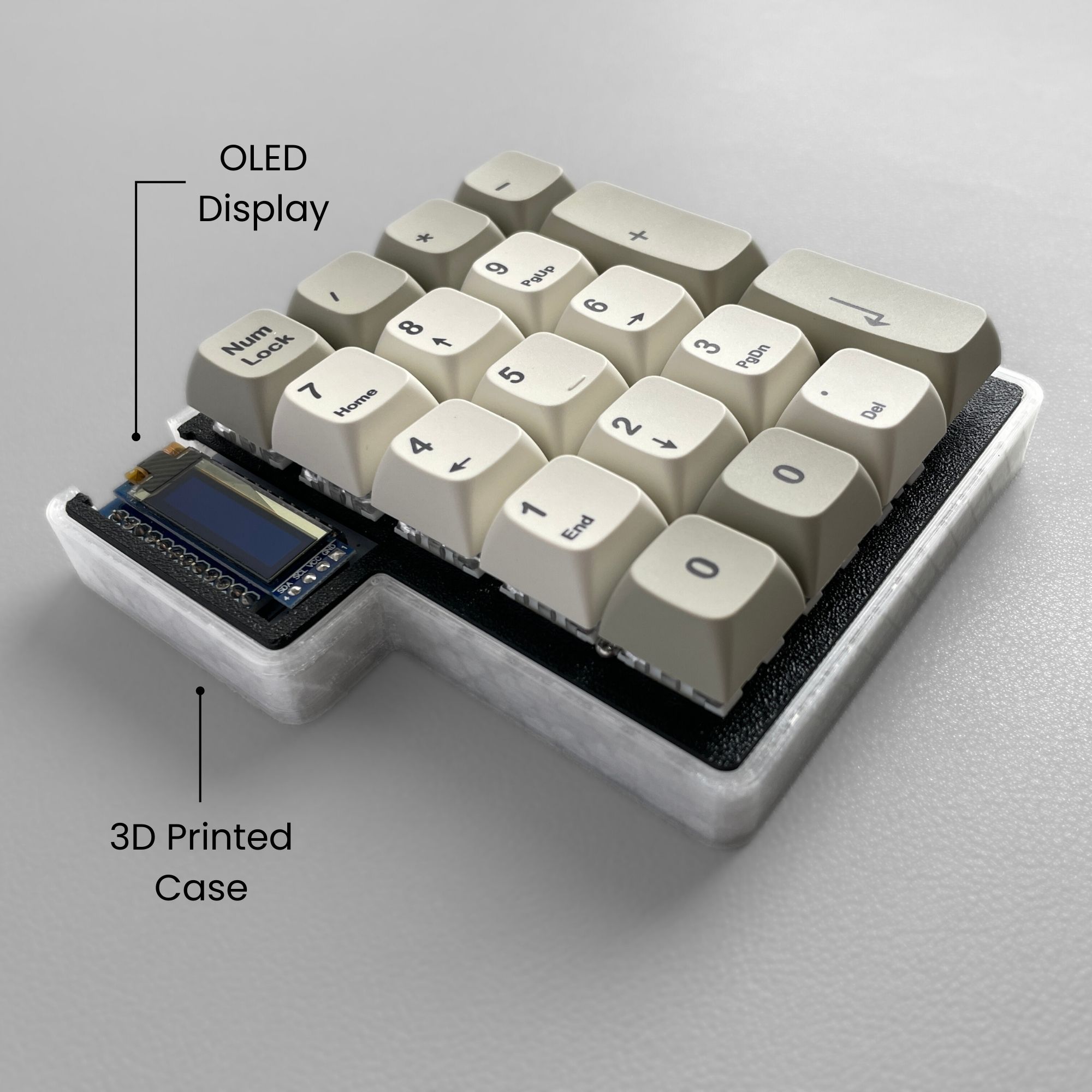 Pre-soldered Yampad v2.0 with case and rgb leds, demo: OLED display and 3D printed case