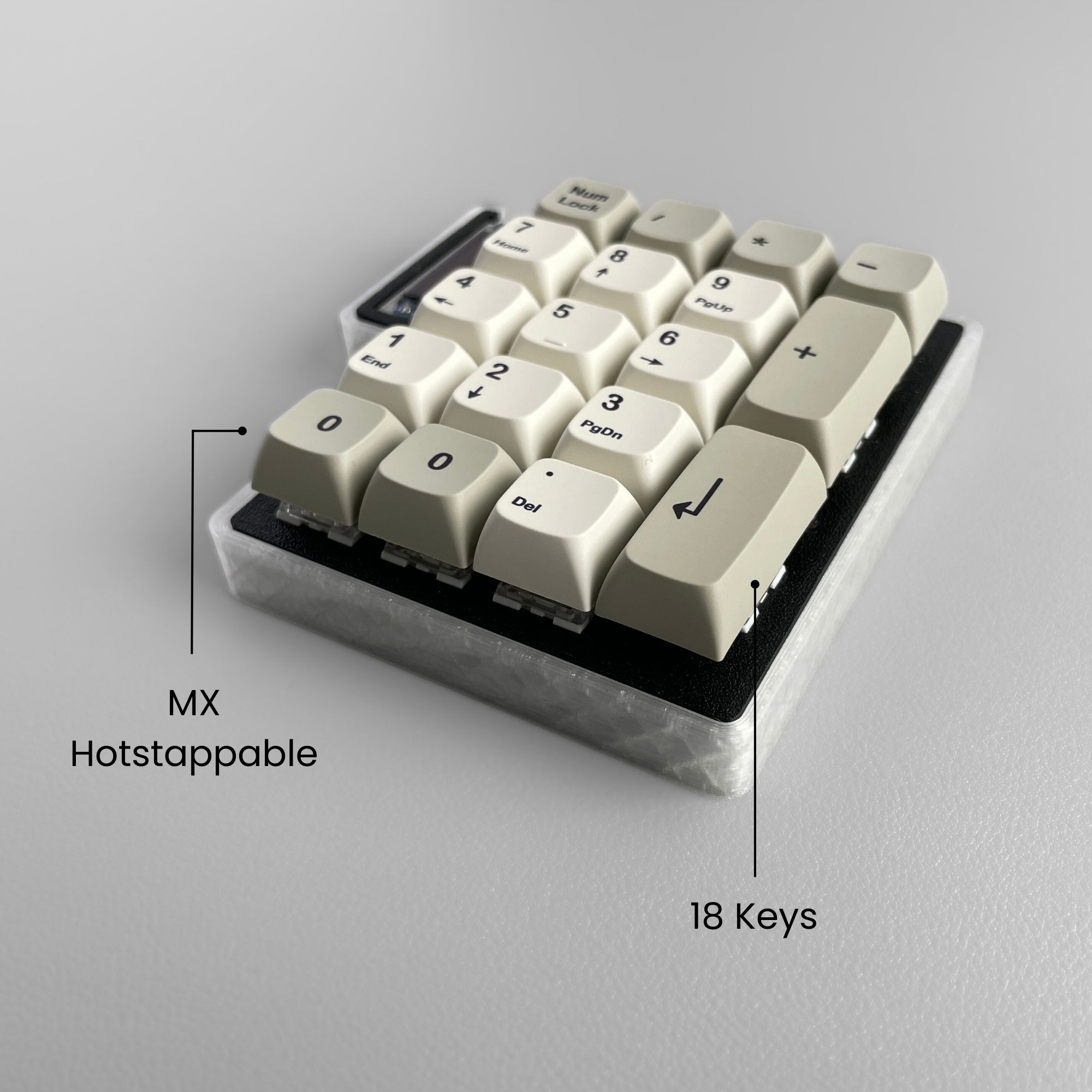 Pre-soldered Yampad v2.0 with case and rgb leds, demo: MX hotswap and 18 keys