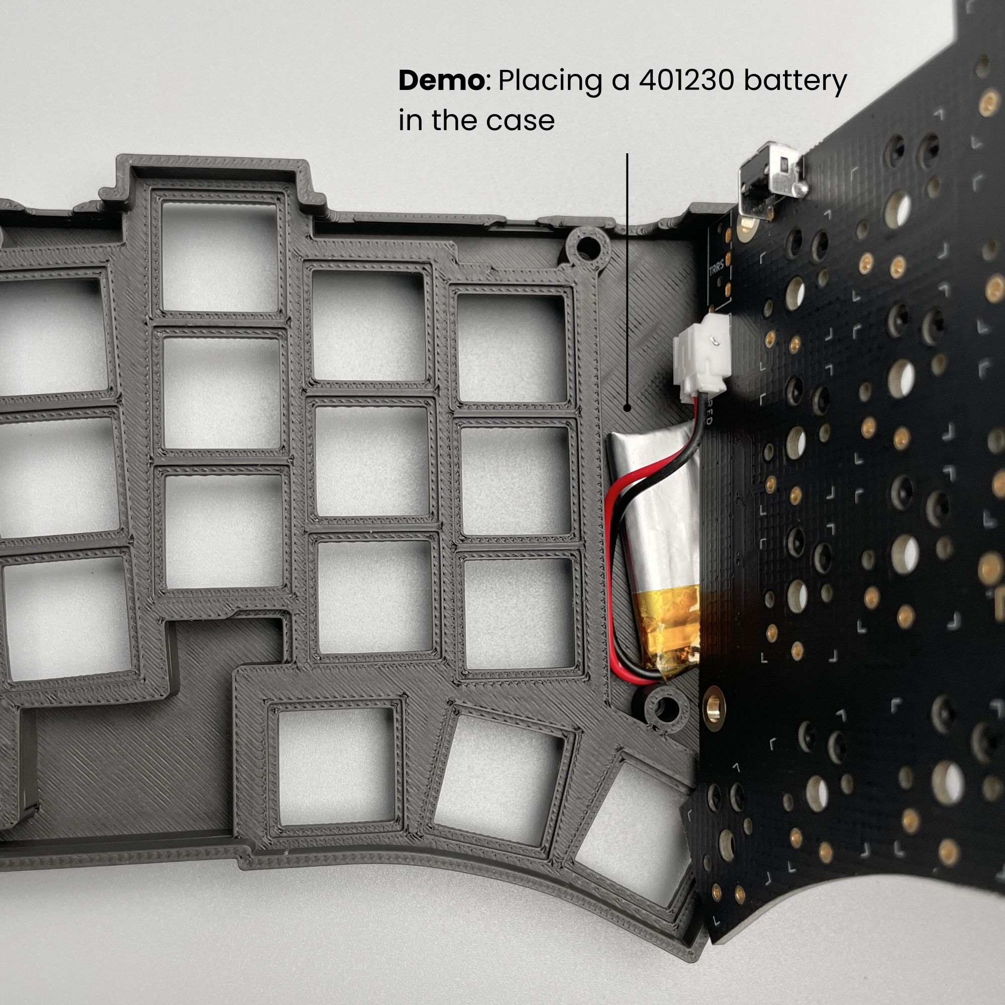 Prebuilt wireless TOTEM keyboard PCB with JST battery socket