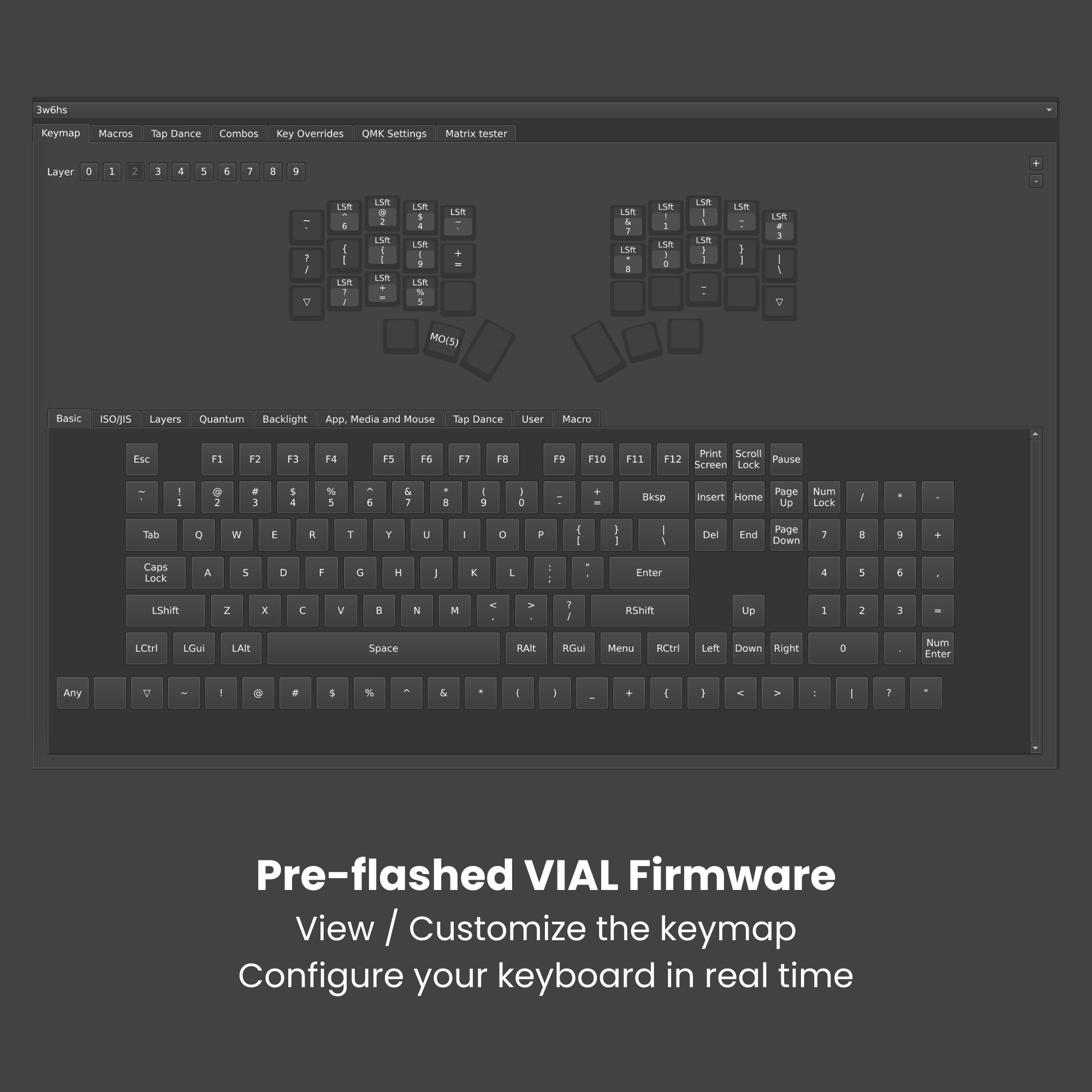 3W6 Hotswap Split Keyboard VIAL firmware